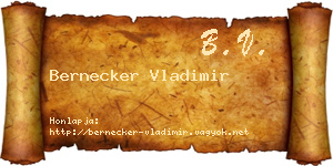 Bernecker Vladimir névjegykártya